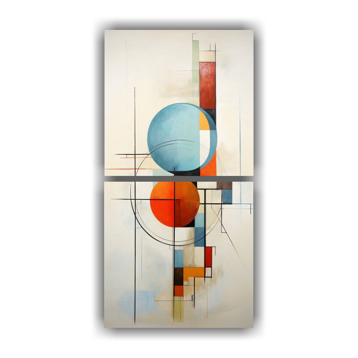GENERICO - Cuadros Abstractos Geométricos De Tema Clásico 60x120 Cm