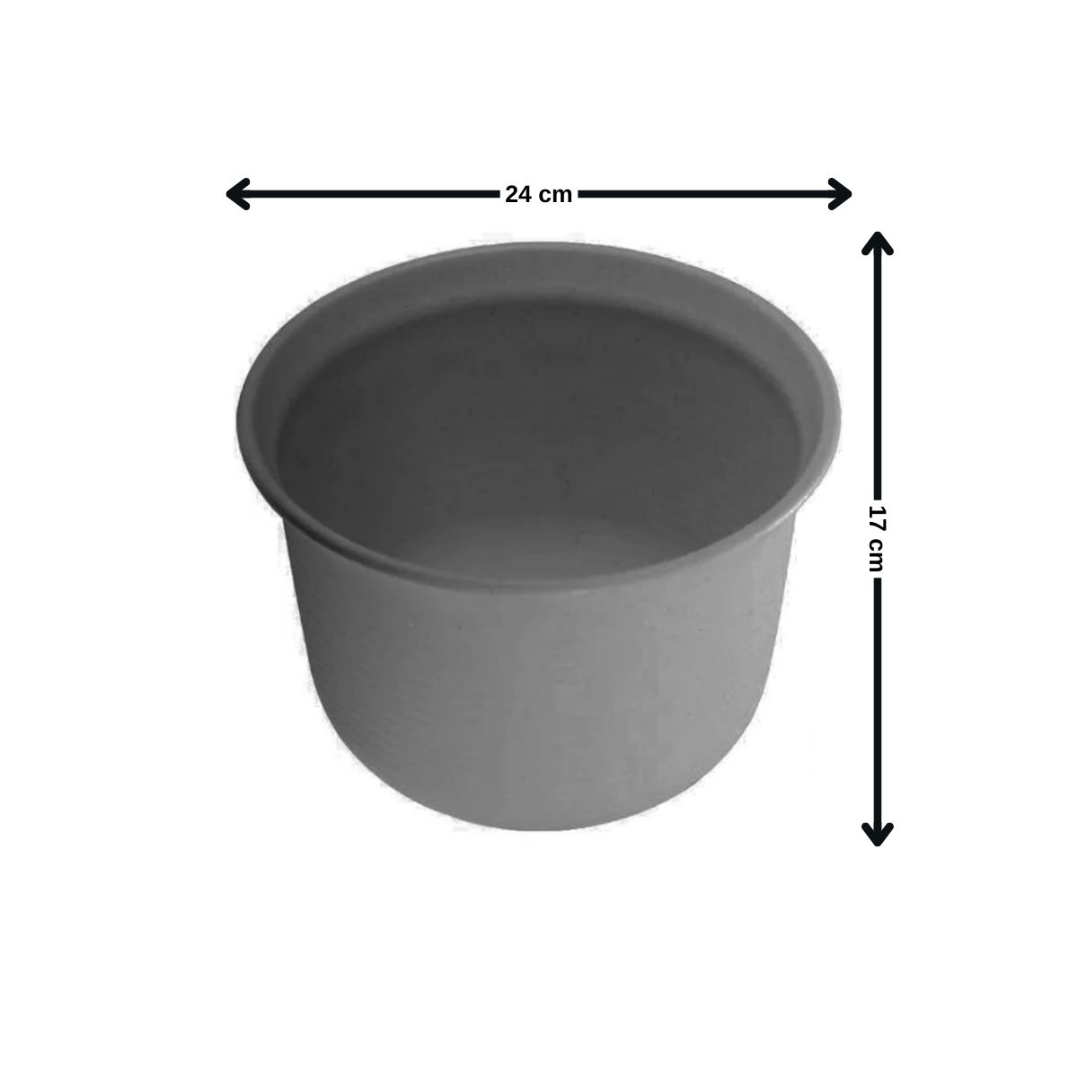 GENERICO - Macetero 24x17 cm gris Casa VIVA