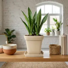 GENERICO - Macetero 25x22 cm beige con plato Casa VIVA