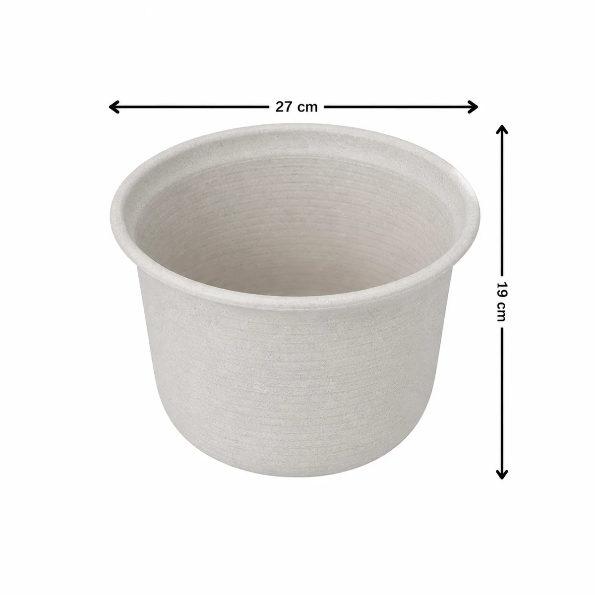 GENERICO - Macetero 27X19Cm gris con plato Casa Viva