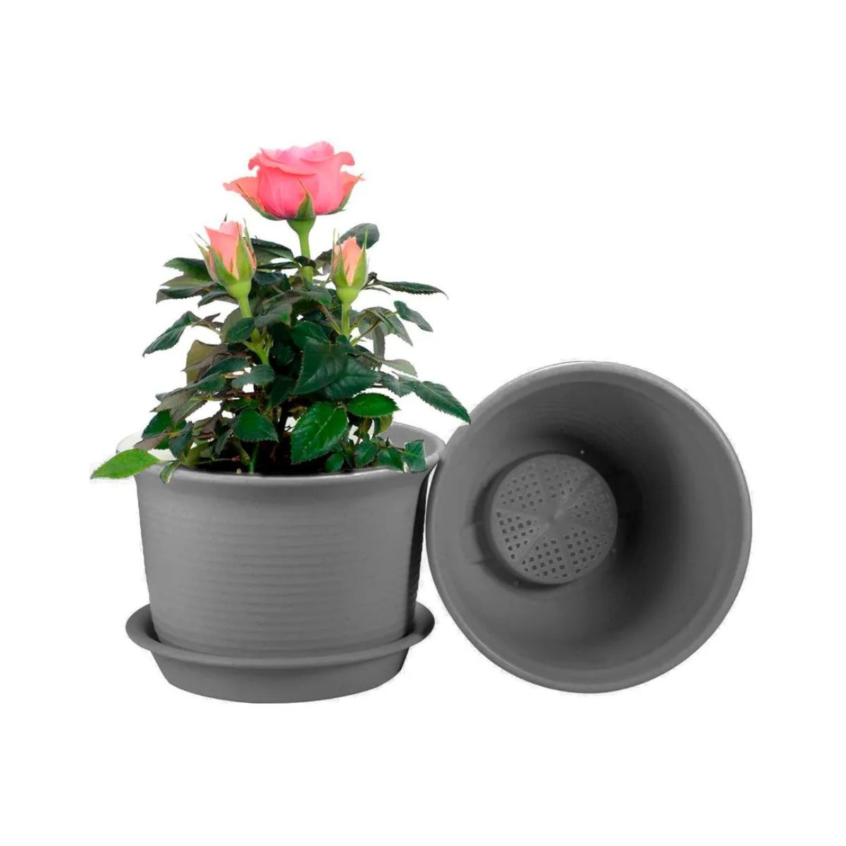 GENERICO - Macetero 21x15 cm gris Casa VIVA