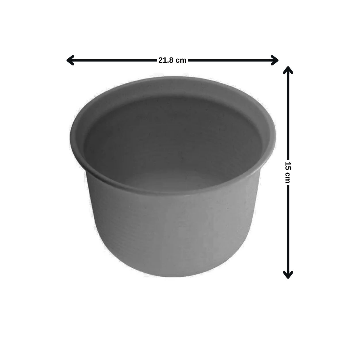 GENERICO - Macetero 21x15 cm gris Casa VIVA