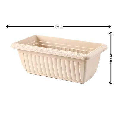Imagen 2 del producto Macetero rectangular 55x24 cm beige Casa VIVA