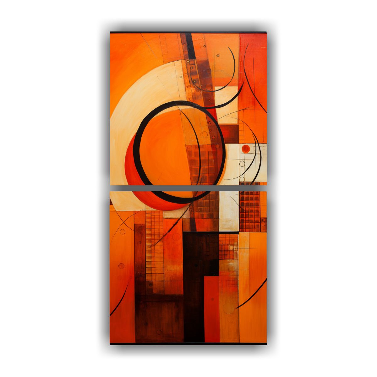 GENERICO - Cuadros De Tela Abstracción Llamativo En Naranja 20x40 Cm