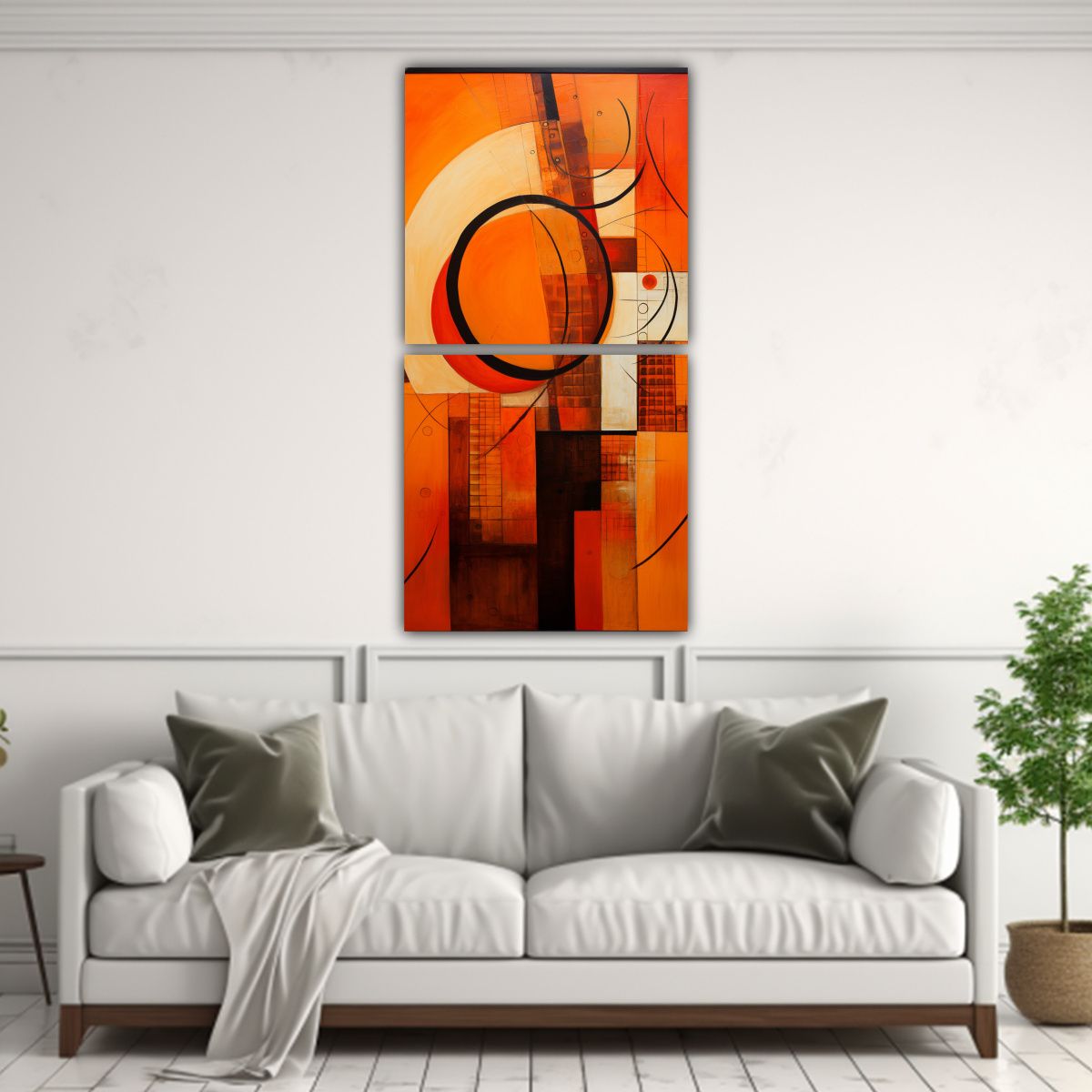 GENERICO - Cuadros De Tela Abstracción Llamativo En Naranja 20x40 Cm
