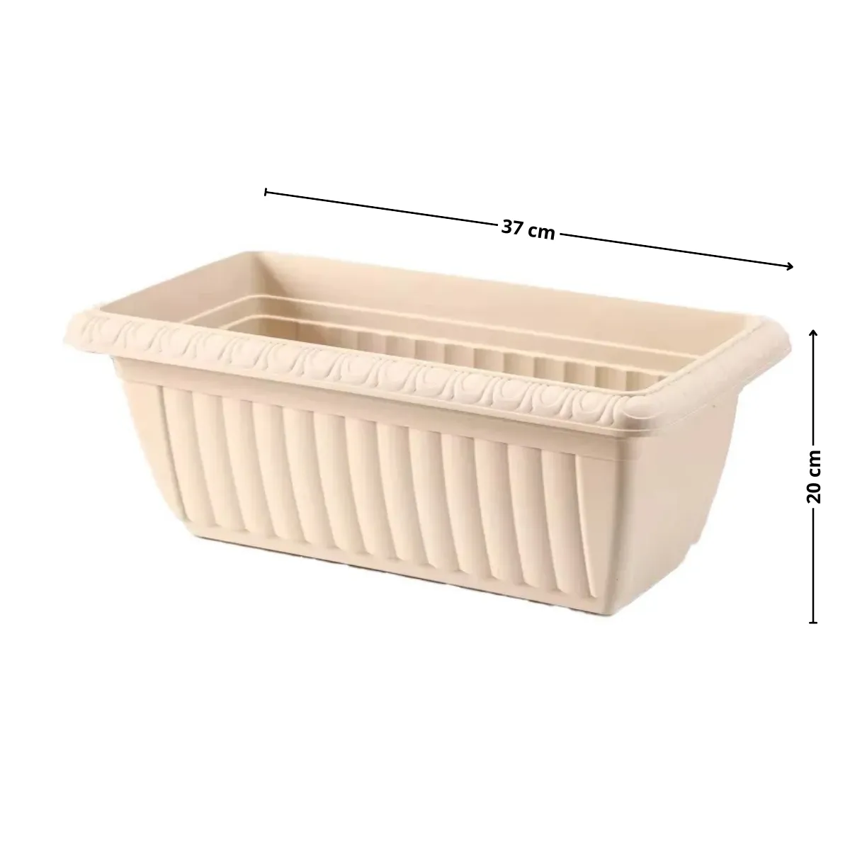 GENERICO - Macetero rectangular 37x20 cm beige Casa VIVA