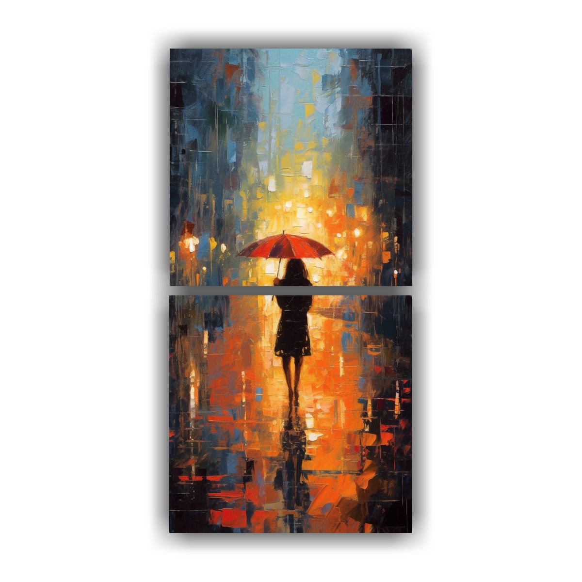 GENERICO - Cuadro Abstracto Impresionismo Oscuro Emocional 30x60 Cm