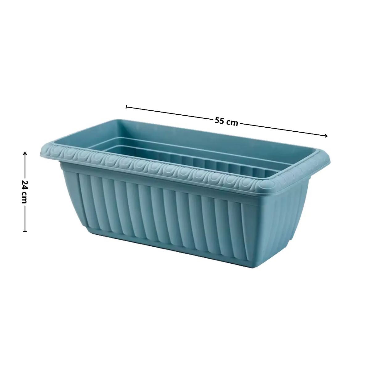 GENERICO - Macetero rectangular 55x24 cm azul Casa VIVA