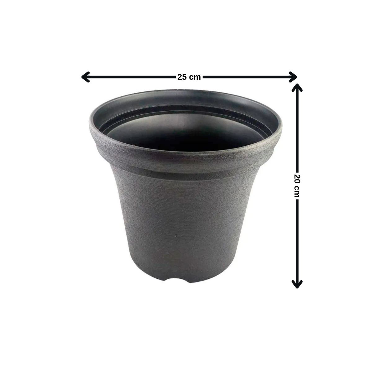 GENERICO - Macetero 25x20 cm gris con plato Casa VIVA