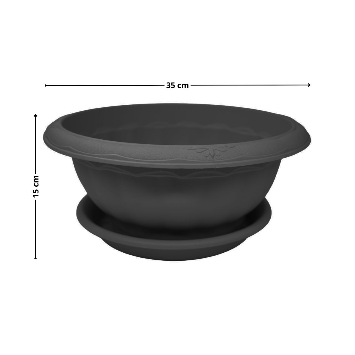GENERICO - Macetero 35x15 cm Negro Casa VIVA
