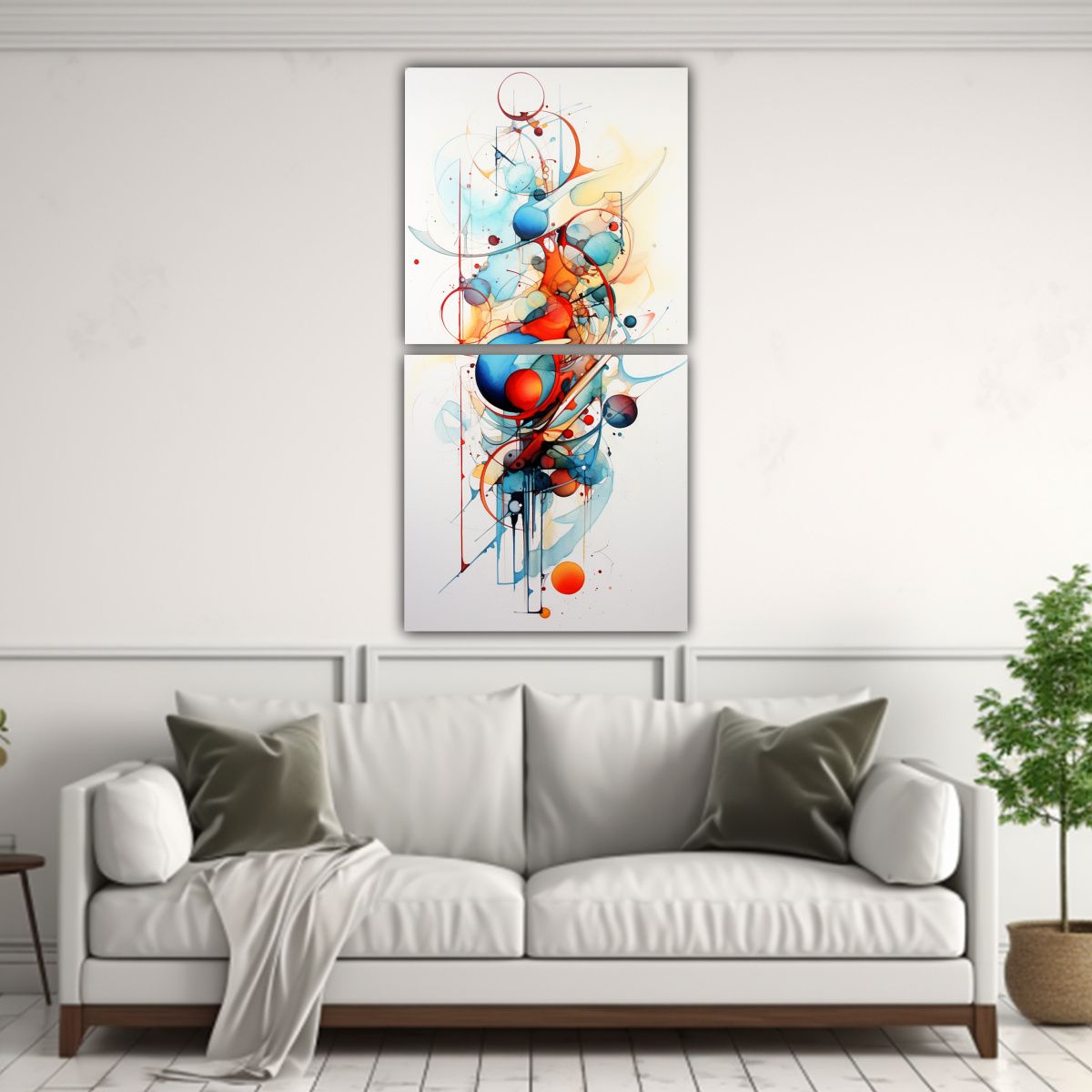 GENERICO - Set 2 Lienzos Inspirador Época Cuadros 40x80 Cm