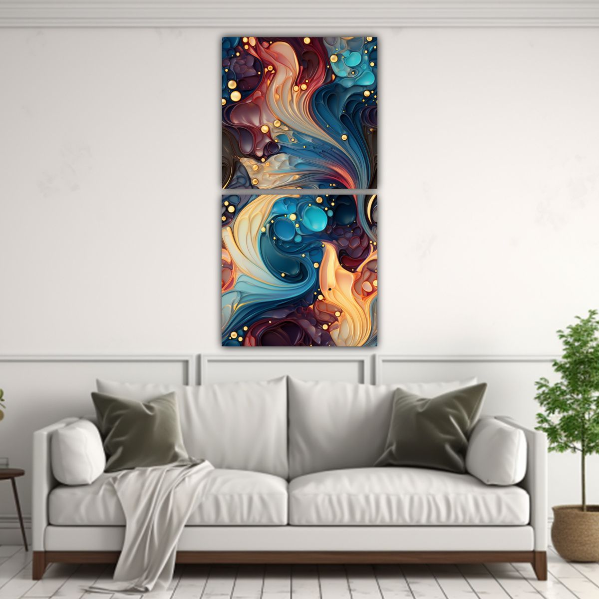 GENERICO - Cuadro Tema Baño Líquidos En Espiral Llenando 20x40 Cm