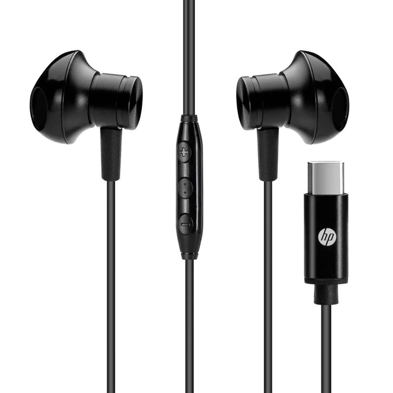 HP - Audifono Manos Libres HP Conector Puerto USB-C DHH1126 Negro
