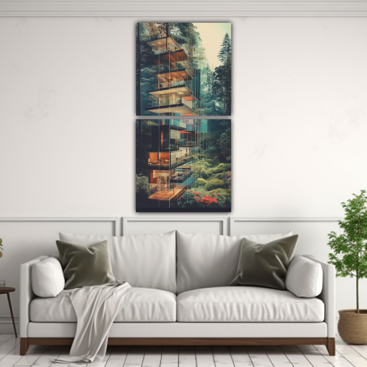 GENERICO - Pinturas Decorativas Temáticas De Dos Lienzos En 20x40 Cm