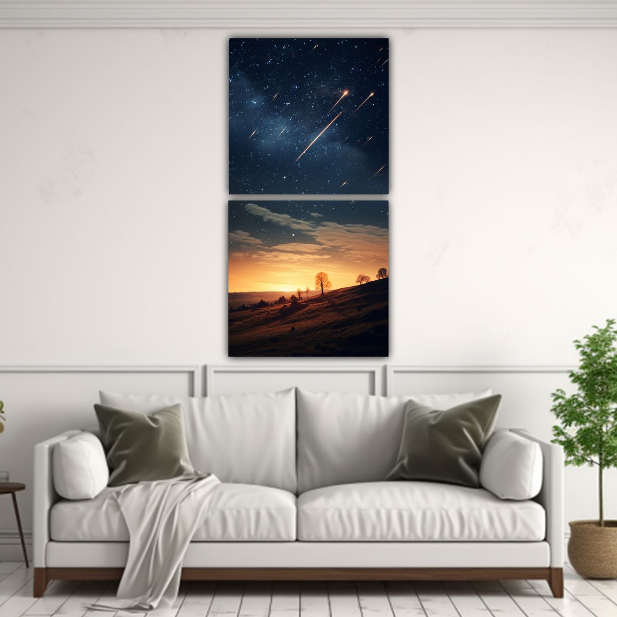 GENERICO - Lienzos Abstracción Gama De Colores Meteor Shower 40x80 Cm