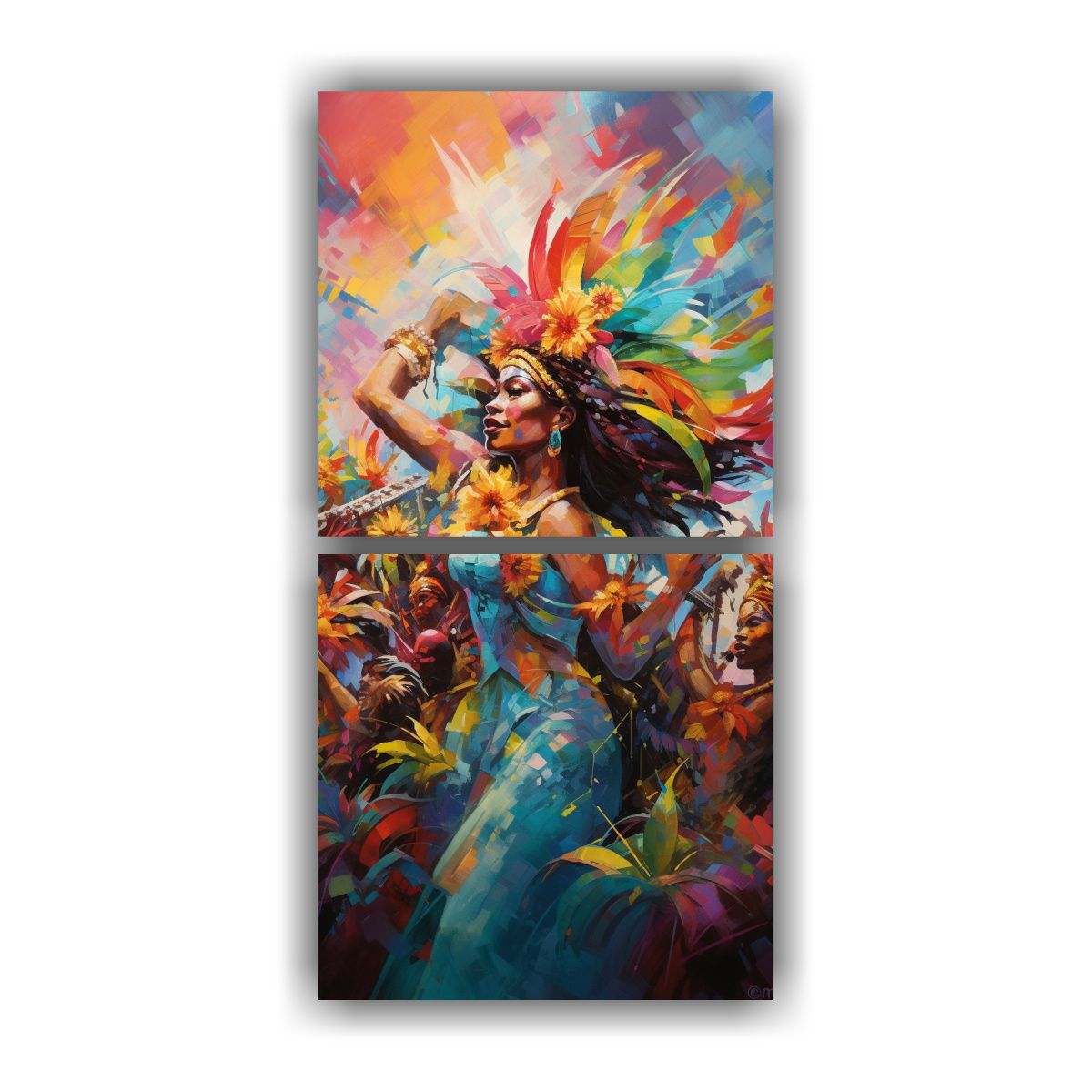 GENERICO - Pinturas Abstracción Viva De Un Carnaval 50x100 Cm