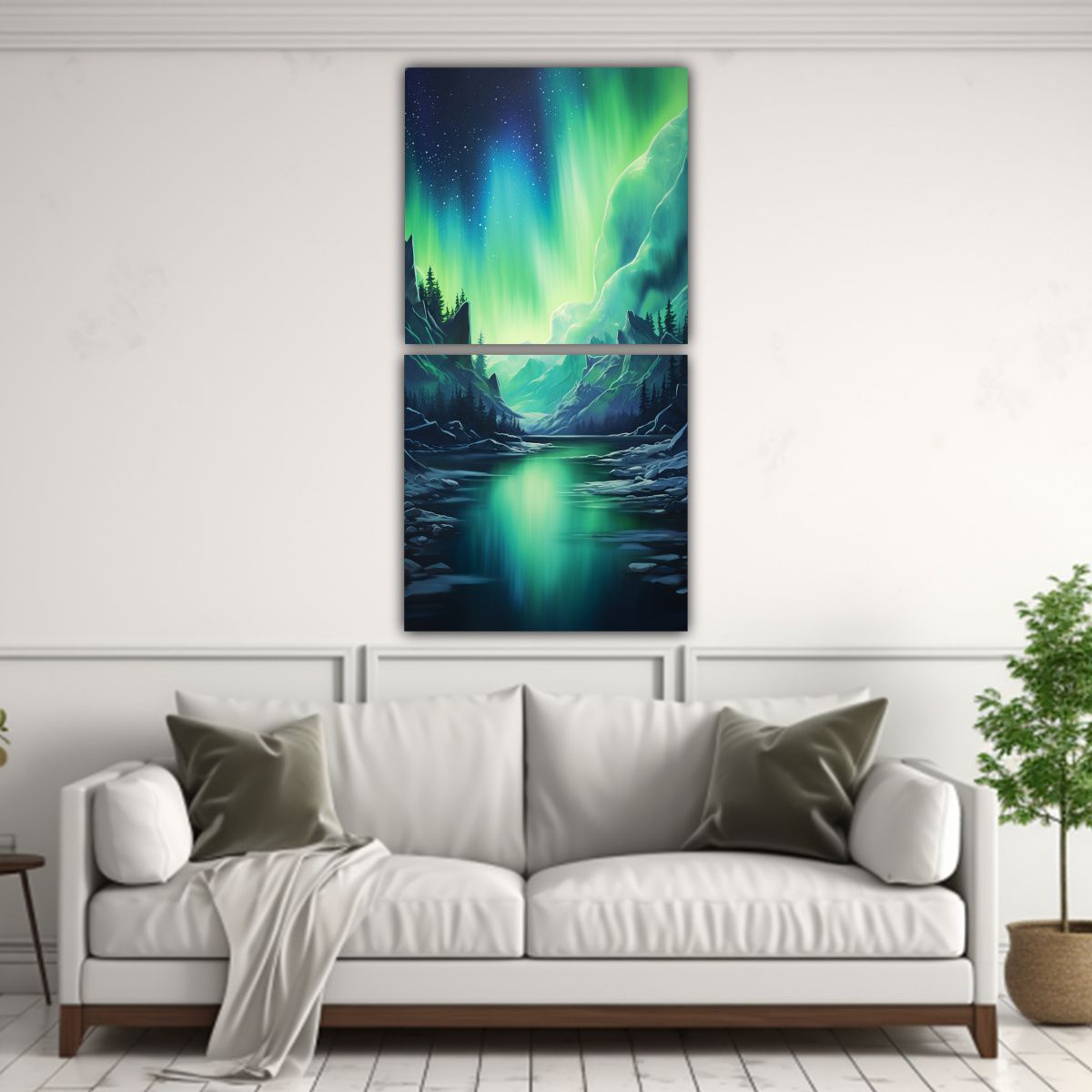 GENERICO - Conjunto 2 Artes De Pared Abstracción Luminosos 40x80 Cm