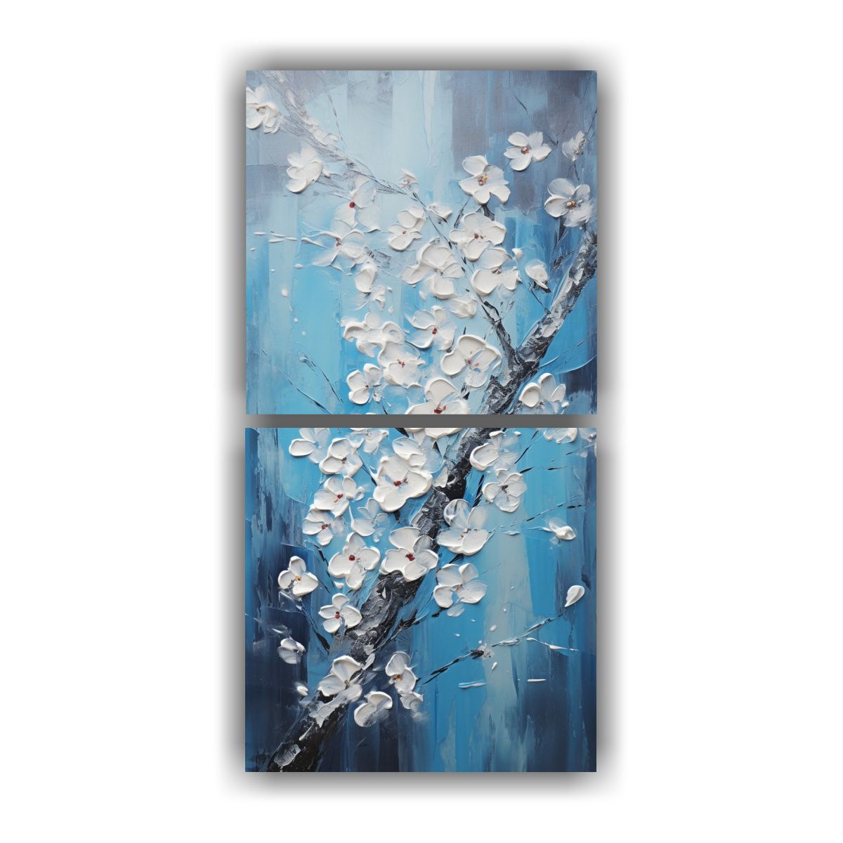 GENERICO - Pintura En Lienzo De Cerezos Azules Para Decorar 50x100 Cm