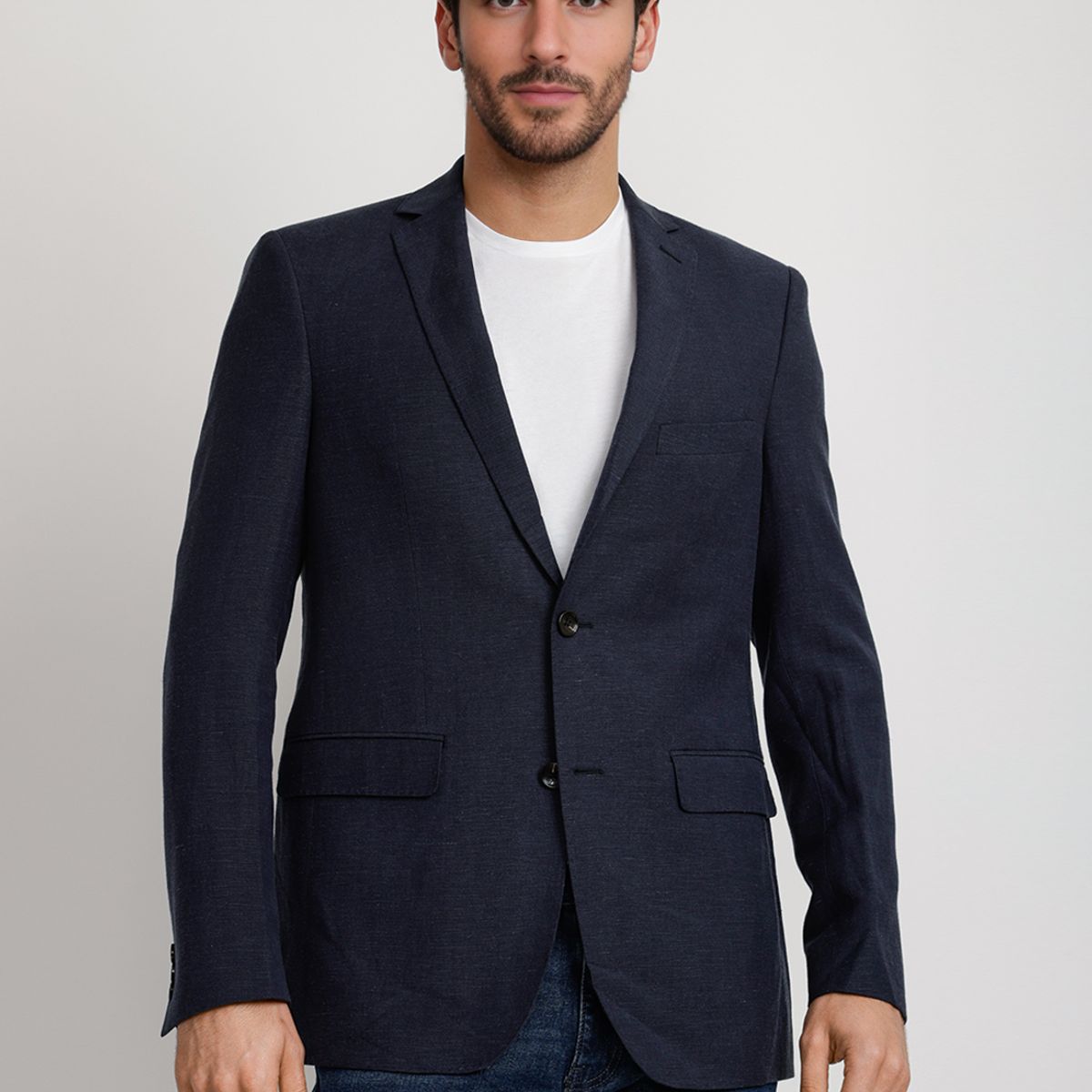 PERRY ELLIS - Chaqueta Hombre Lino Navy THE SARAH SLIM JACKET S25-26