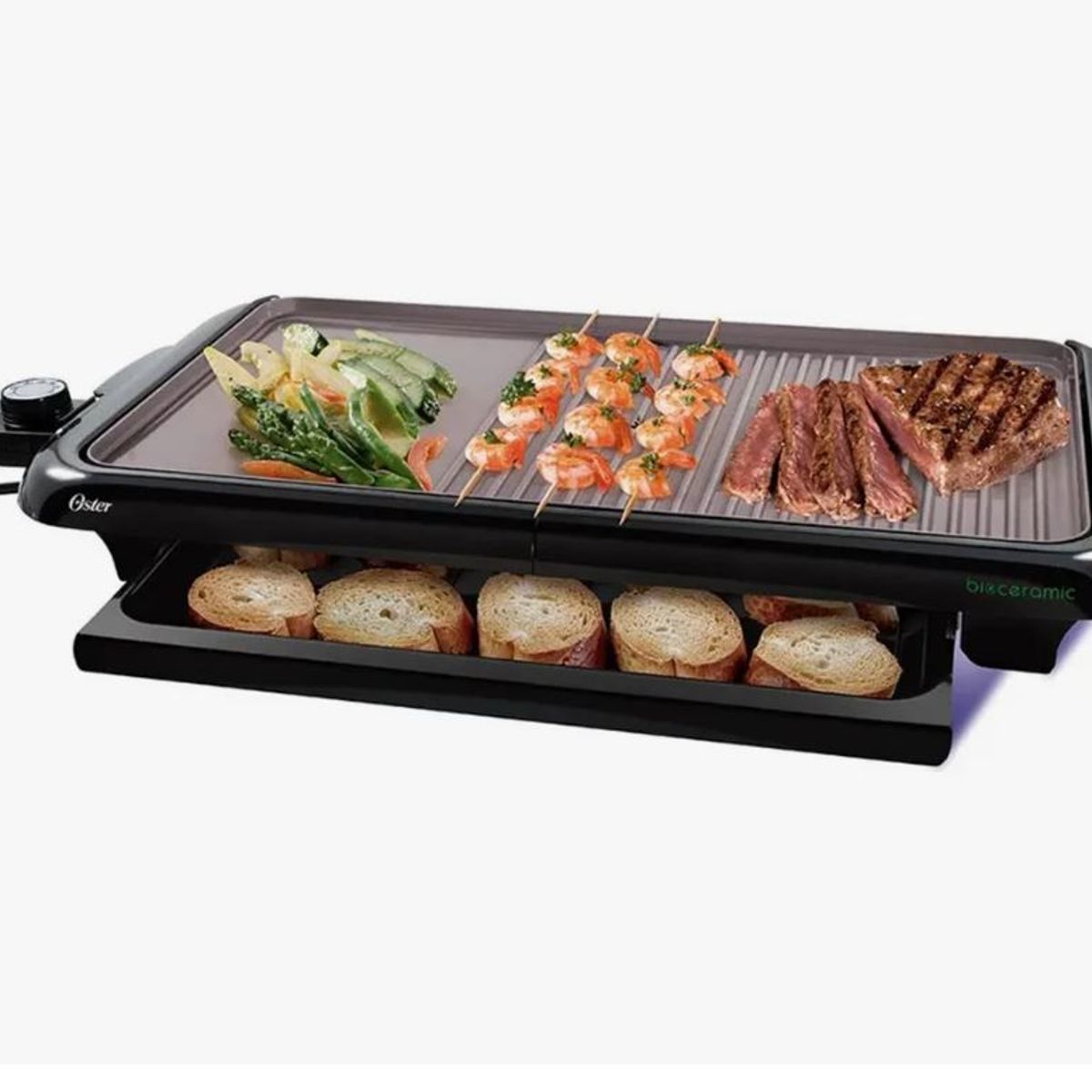 OSTER - Parrilla Eléctrica Oster Bioceramic Ckstgr5085052 Negro