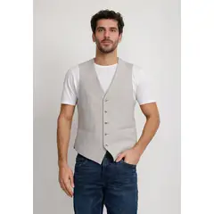 PERRY ELLIS - Gilet Hombre Lino Arena THE CASUAL LINEN VEST