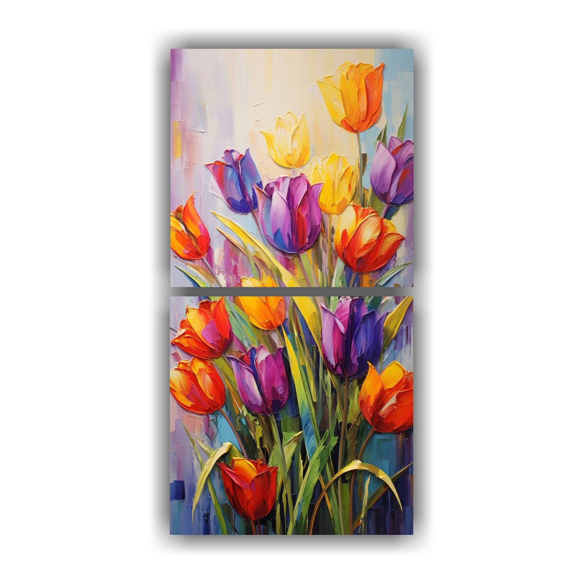 GENERICO - Pintura Composición Equilibrio Tulipanes 20x40 Cm