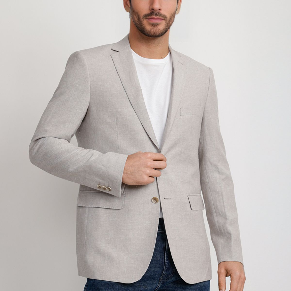 PERRY ELLIS - Chaqueta Hombre Lino Arena THE SARAH SLIM JACKET S25-26