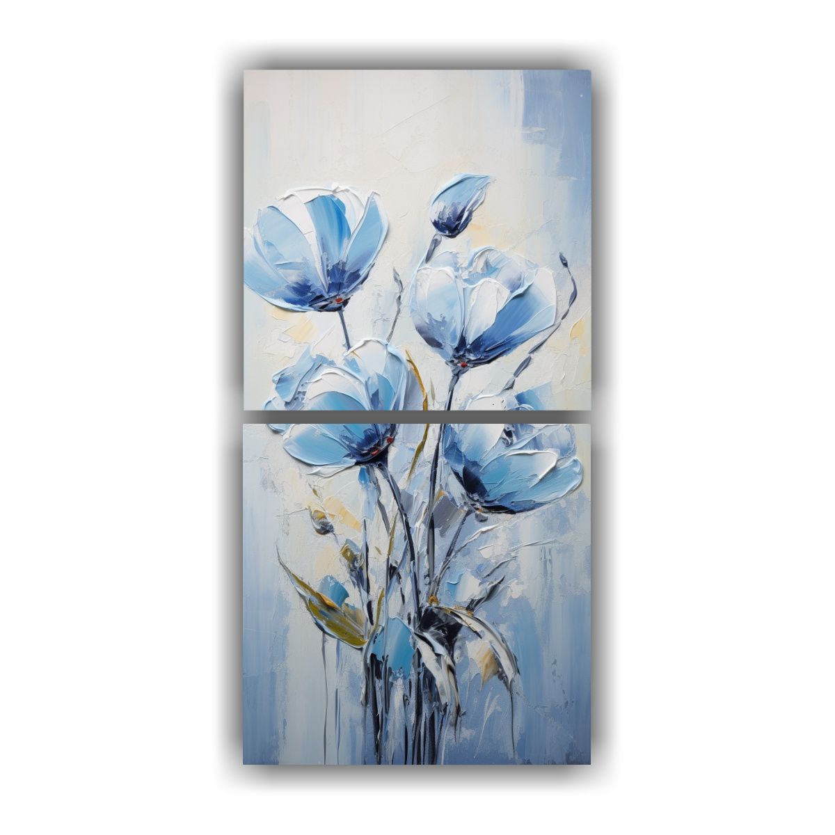 GENERICO - Escena De Tulipanes Azules En Lienzo Estilo 30x60 Cm