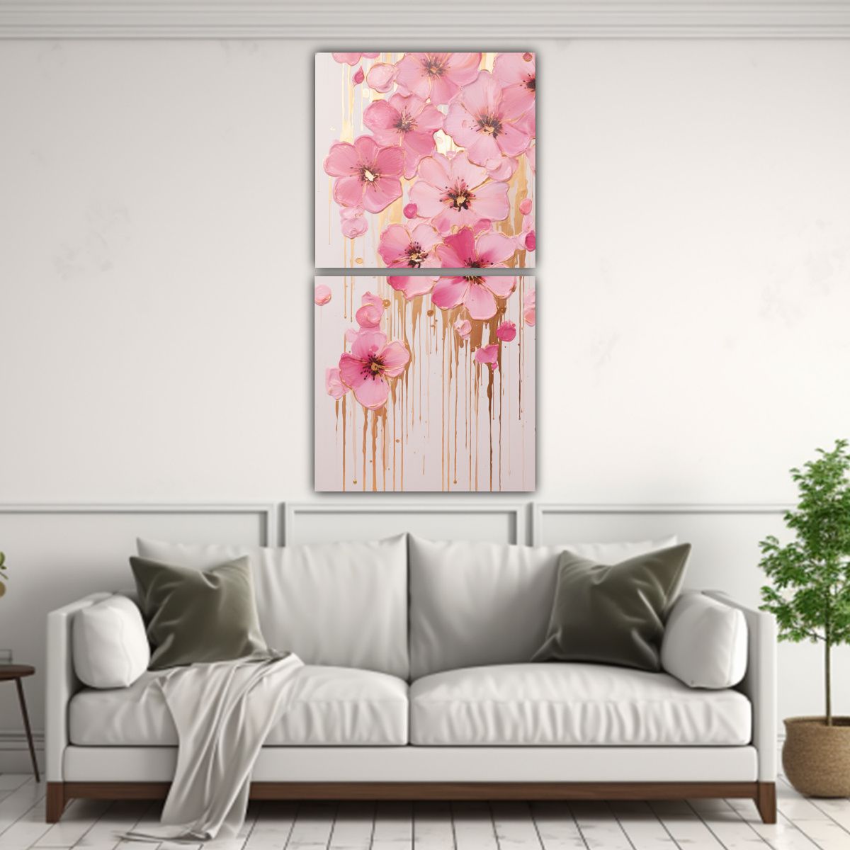 GENERICO - Pintura Acrílica Sin Costuras En Bastidor Blanco 40x80 Cm