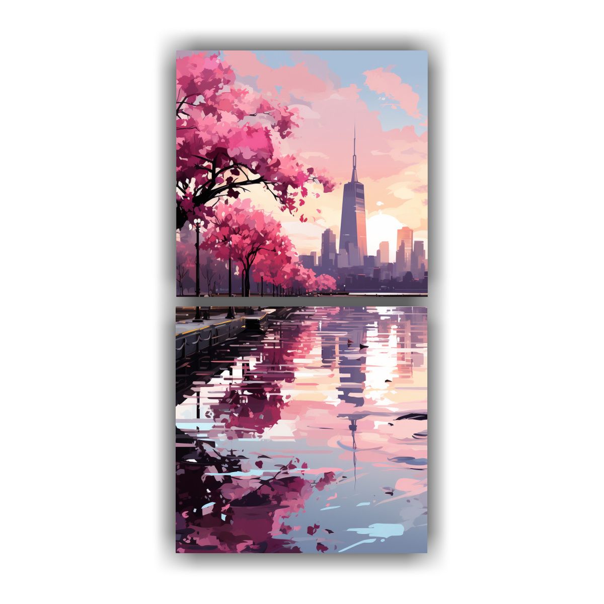 GENERICO - Pintura Exclusiva Morning NYC En El Estilo De 30x60 Cm