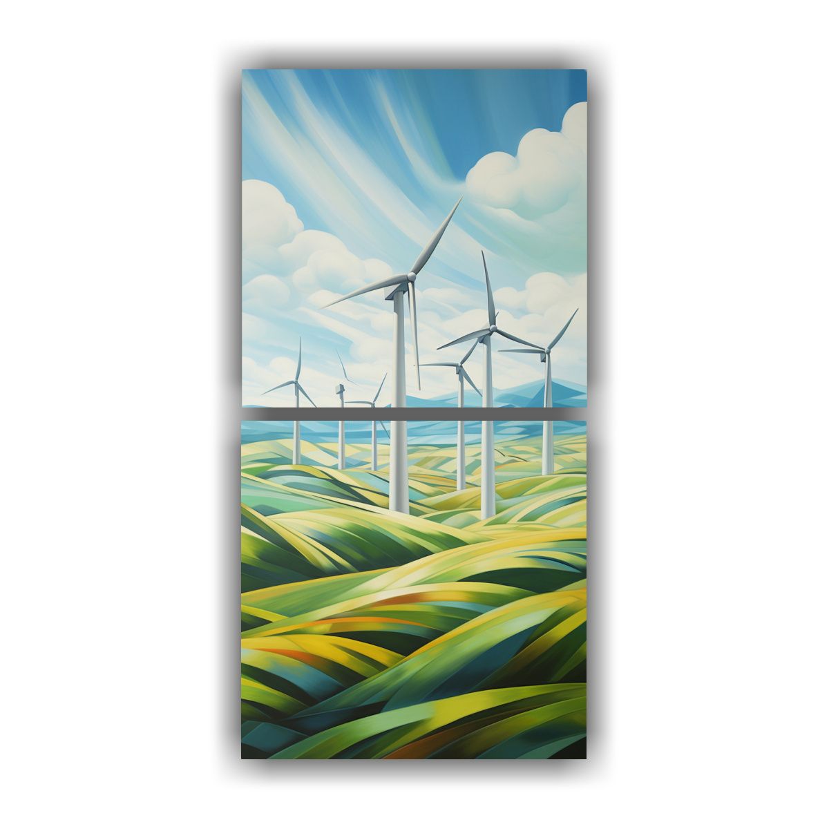 GENERICO - Pinturas Abstractas Rítmicas De Turbinas De 40x80 Cm