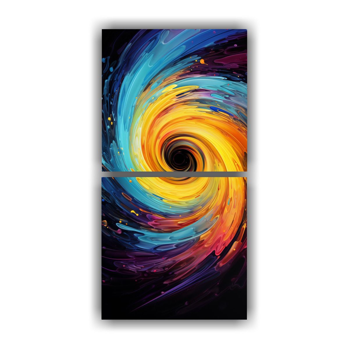 GENERICO - Cuadro Abstracto Colorido De Composición Cálida 30x60 Cm