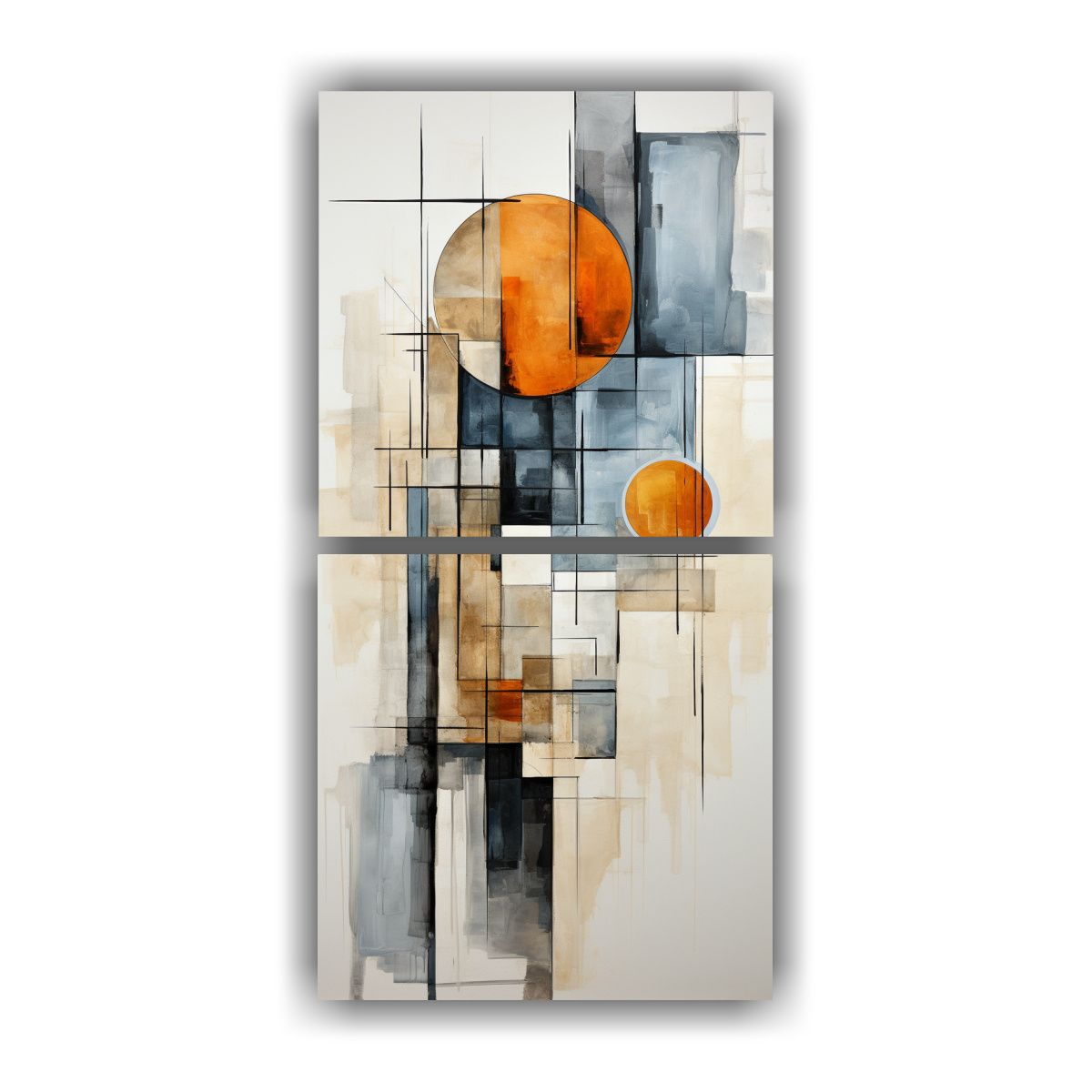 GENERICO - Dos Lienzos Vanguardia Detalles Intrincados A 30x60 Cm