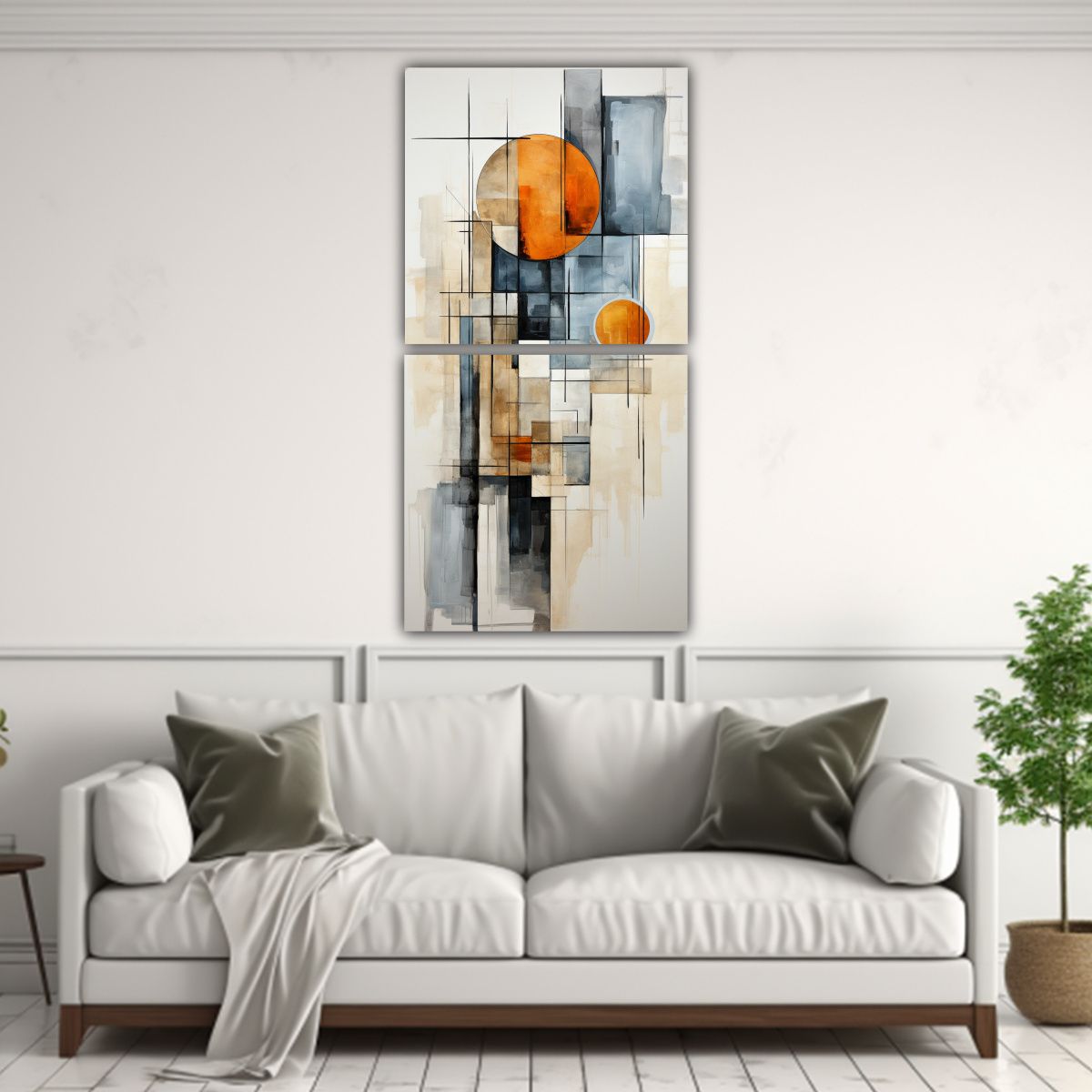 GENERICO - Dos Lienzos Vanguardia Detalles Intrincados A 30x60 Cm