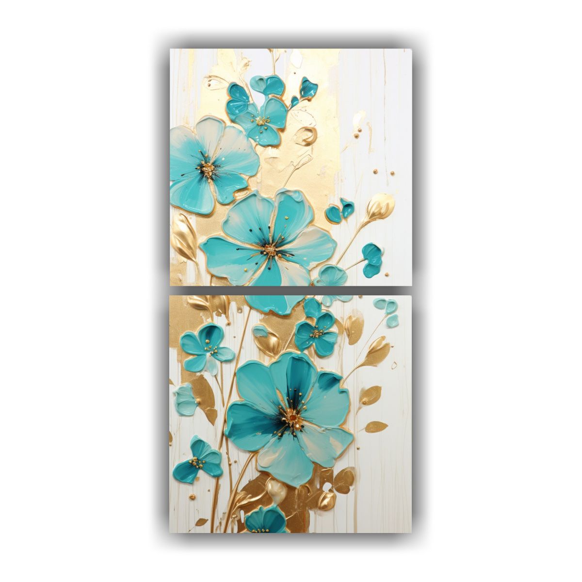 GENERICO - Dos Cuadros Calidos Para Cocina Pintura Acrílica 20x40 Cm