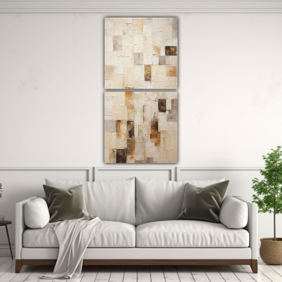 GENERICO - Conjunto De 2 Cuadros Conceptuales Juveniles Con 40x80 Cm