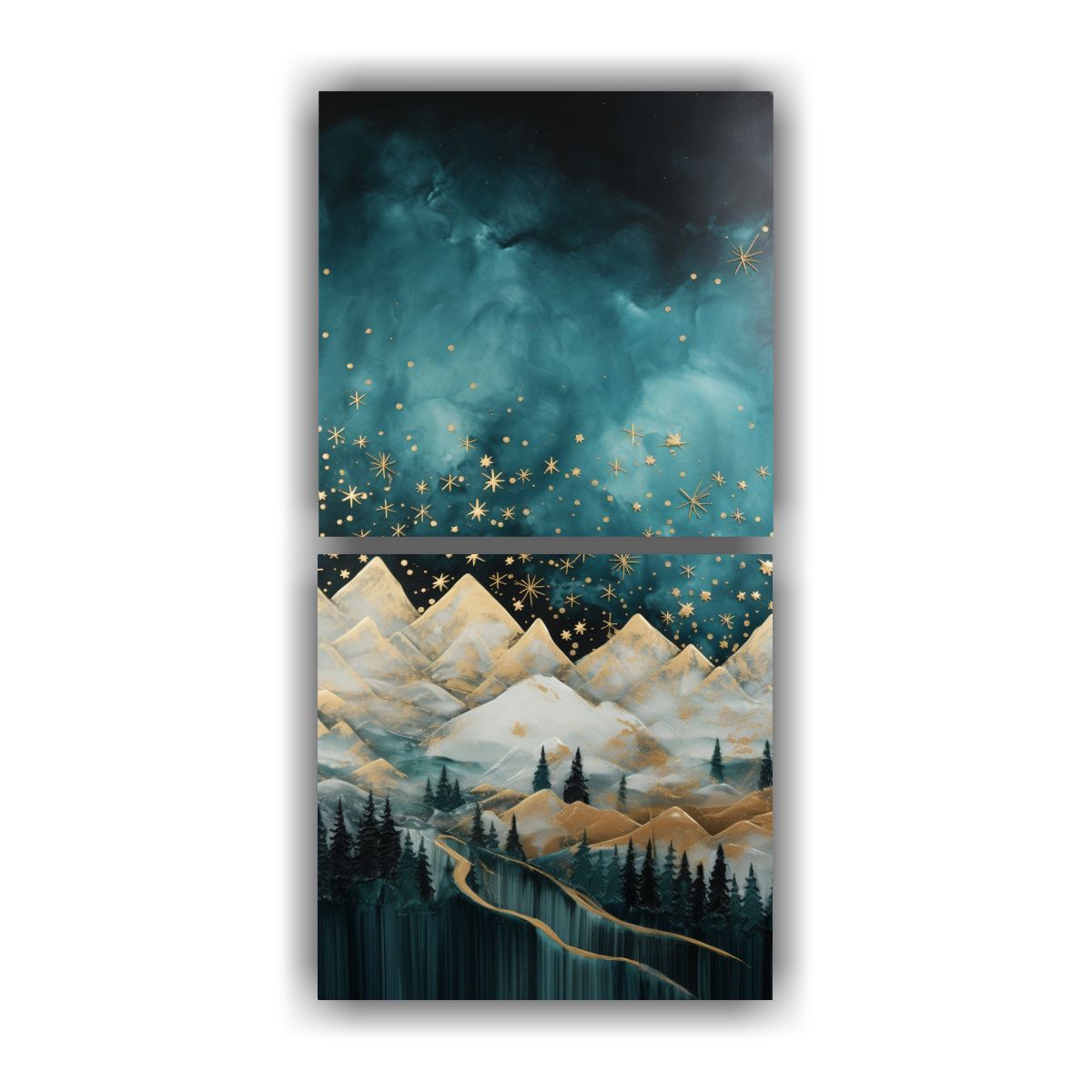 GENERICO - Cuadro De Decoración De Paisaje De Montaña Con 20x40 Cm