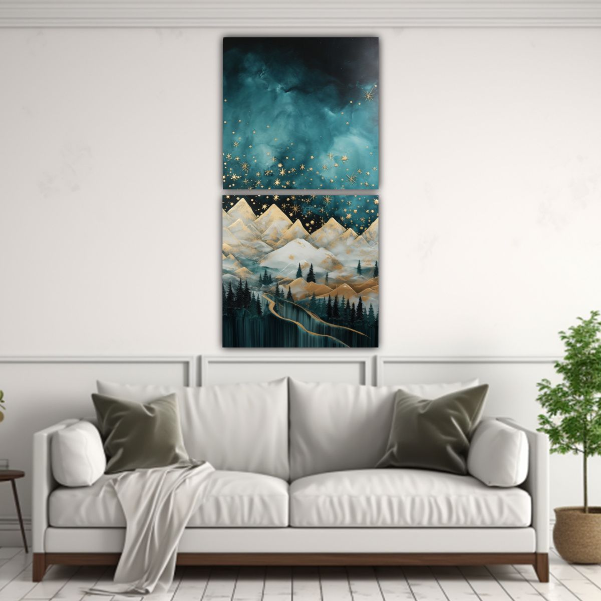GENERICO - Cuadro De Decoración De Paisaje De Montaña Con 20x40 Cm