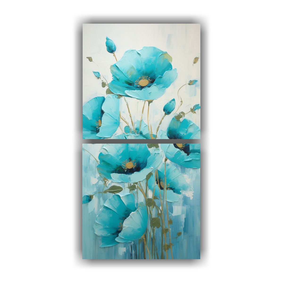 GENERICO - Cuadro Decorativo Moderno Con Amapolas En 60x120 Cm