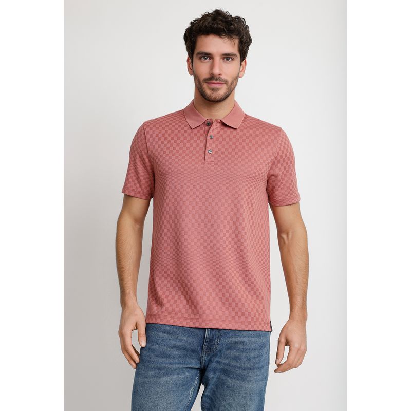 PERRY ELLIS - Polera Hombre Polo Manga Corta Rosado
