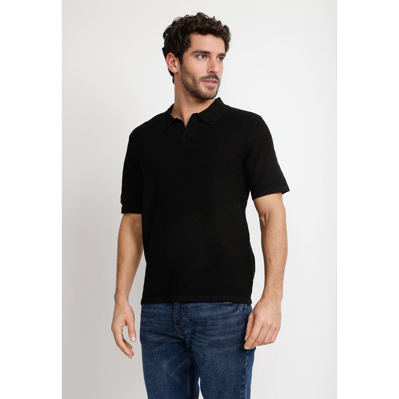 PERRY ELLIS - Polera Hombre Polo Manga Corta Negro