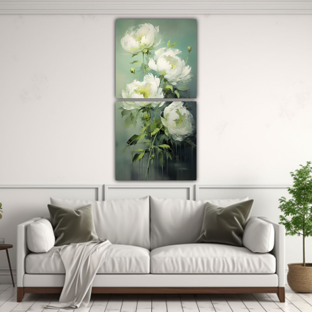 GENERICO - Pintura En Lienzo Estilo Decorativo Peonías 30x60 Cm