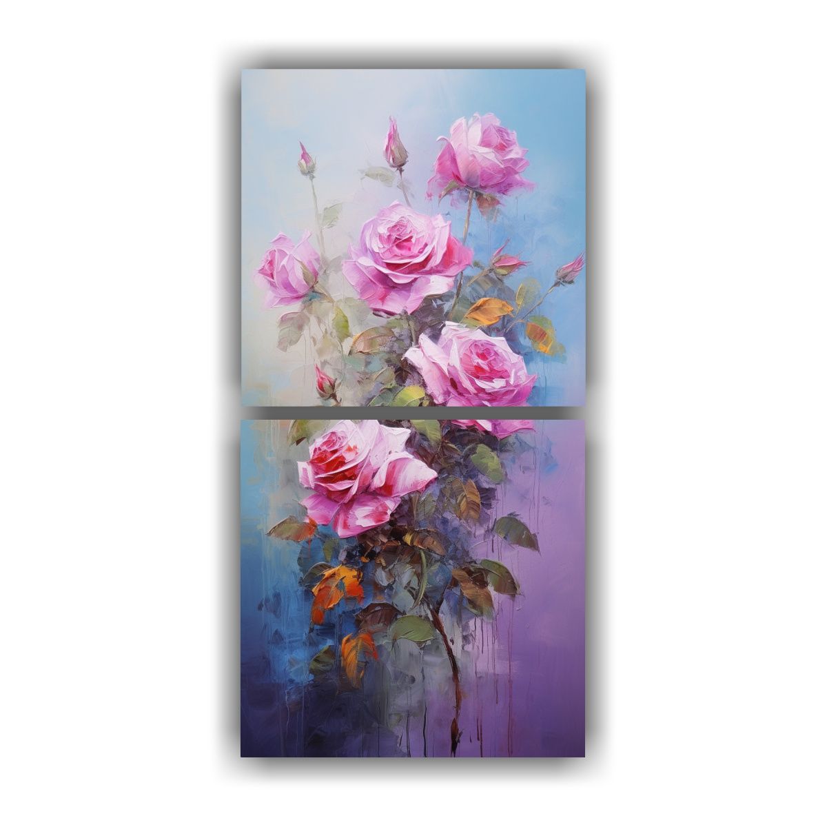 GENERICO - Cuadros Decorativos De Rosas En Lienzo Con 50x100 Cm