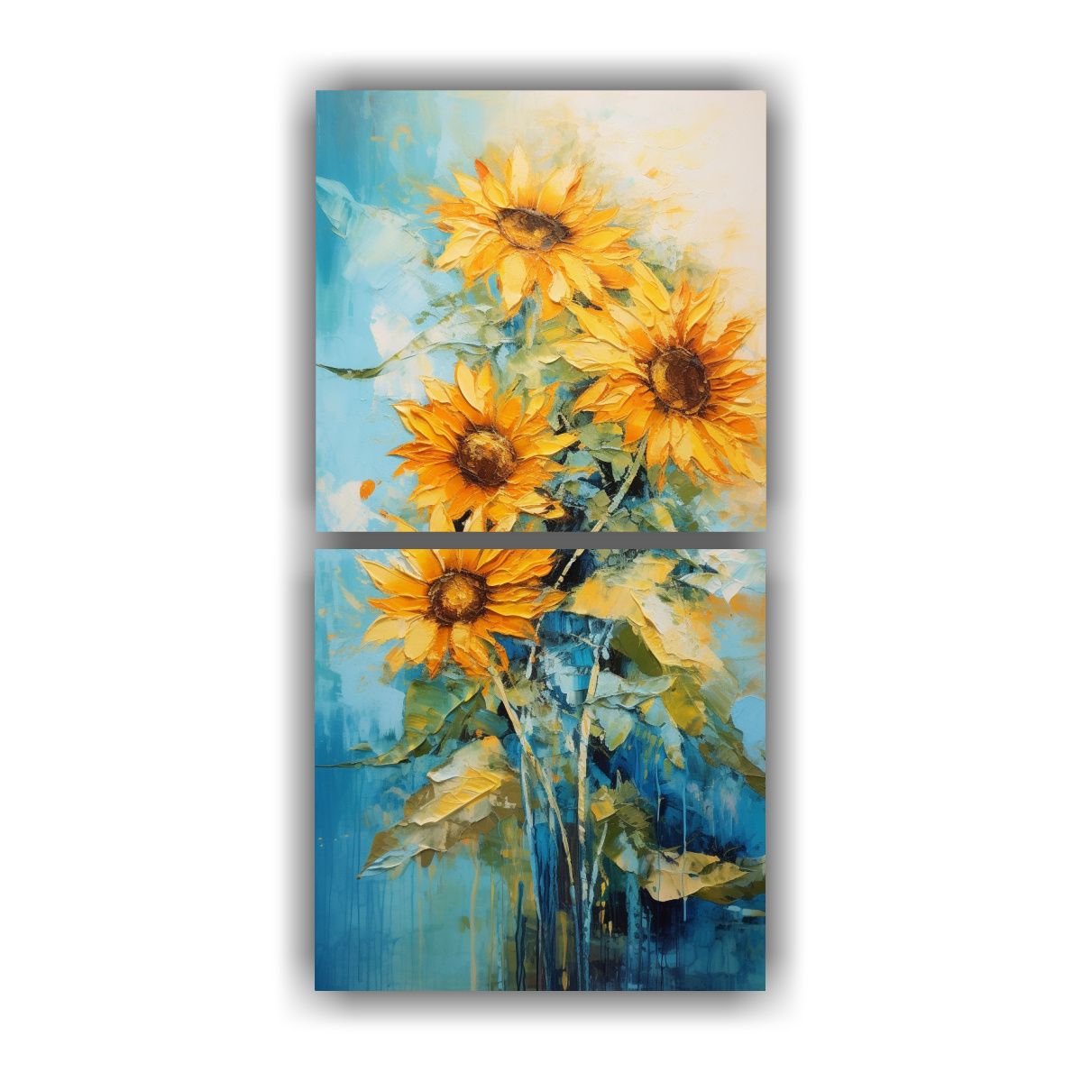 GENERICO - Pintura Innovadora De Girasoles Vibrantes En 40x80 Cm