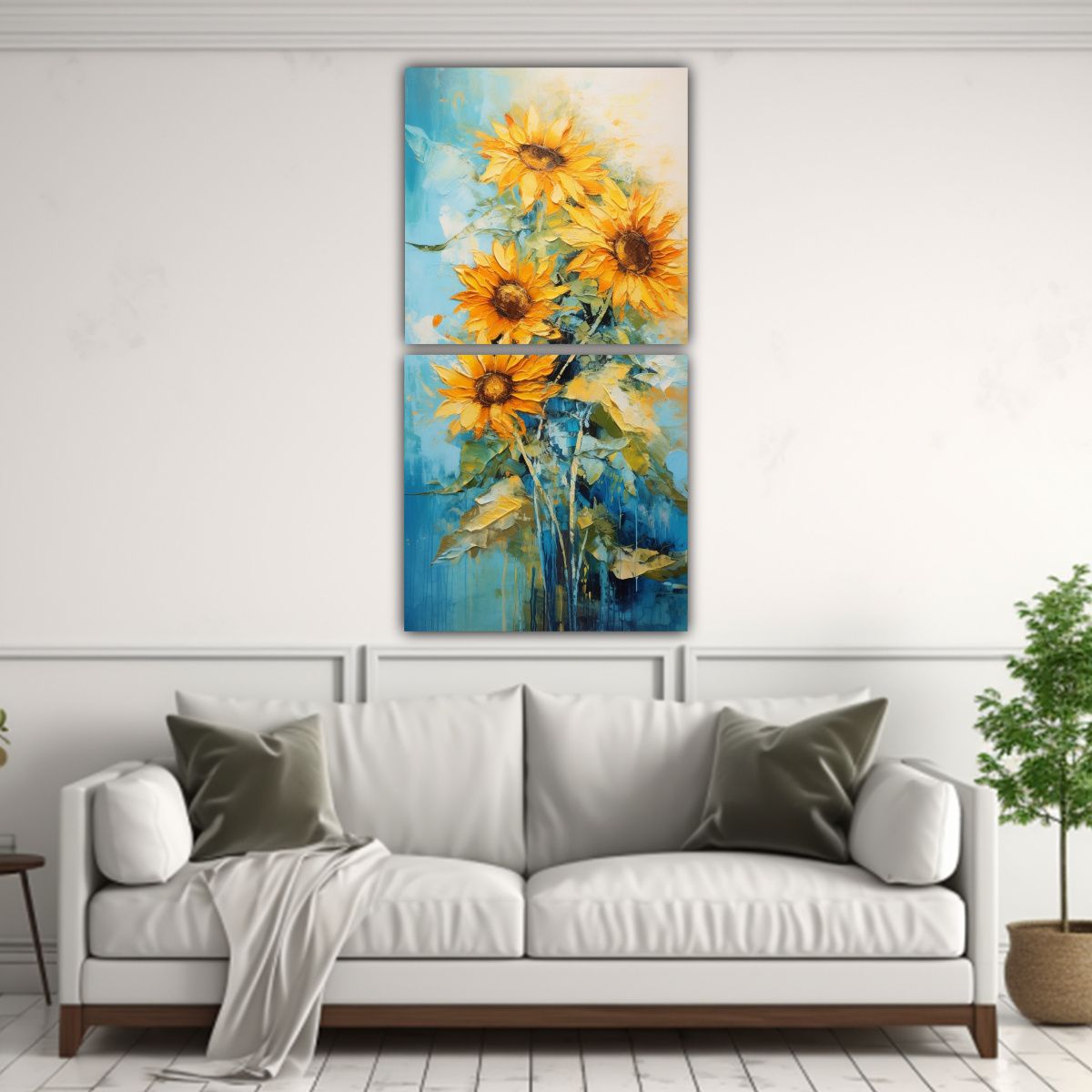 GENERICO - Pintura Innovadora De Girasoles Vibrantes En 40x80 Cm