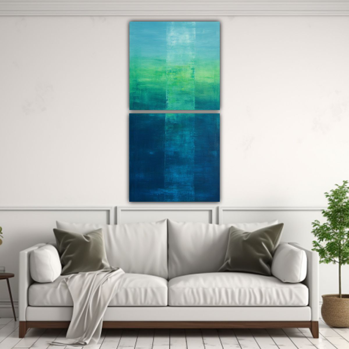 GENERICO - Pintura Fina Con Líneas Luminosas Set 2 Lienzos 40x80 Cm