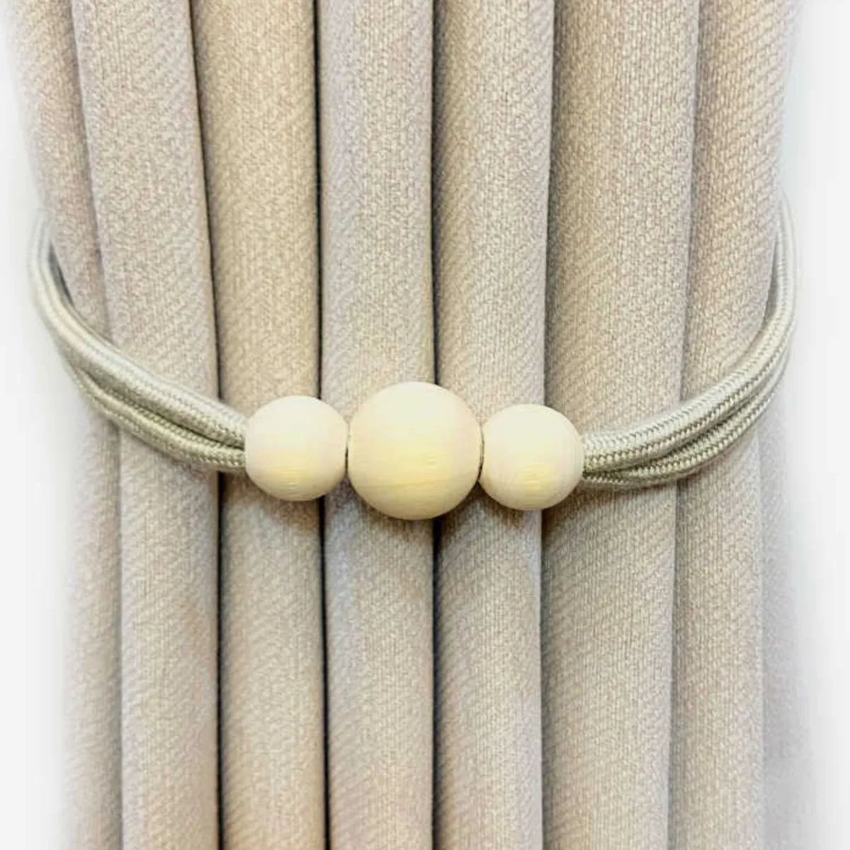 GENERICO - Pack De 02 Sujetadores Magnéticos Para Cortinas Beige