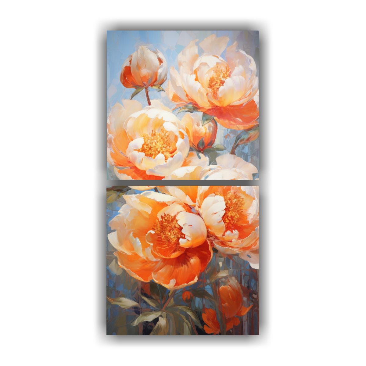 GENERICO - Pintura En Lienzo Estilo Bastidor Vintage De Dos 50x100 Cm