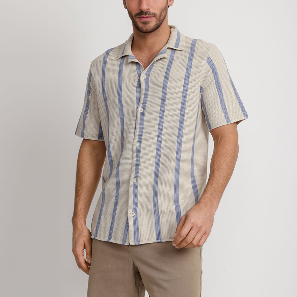 PERRY ELLIS - Camisa Hombre Manga Corta Knit Arena