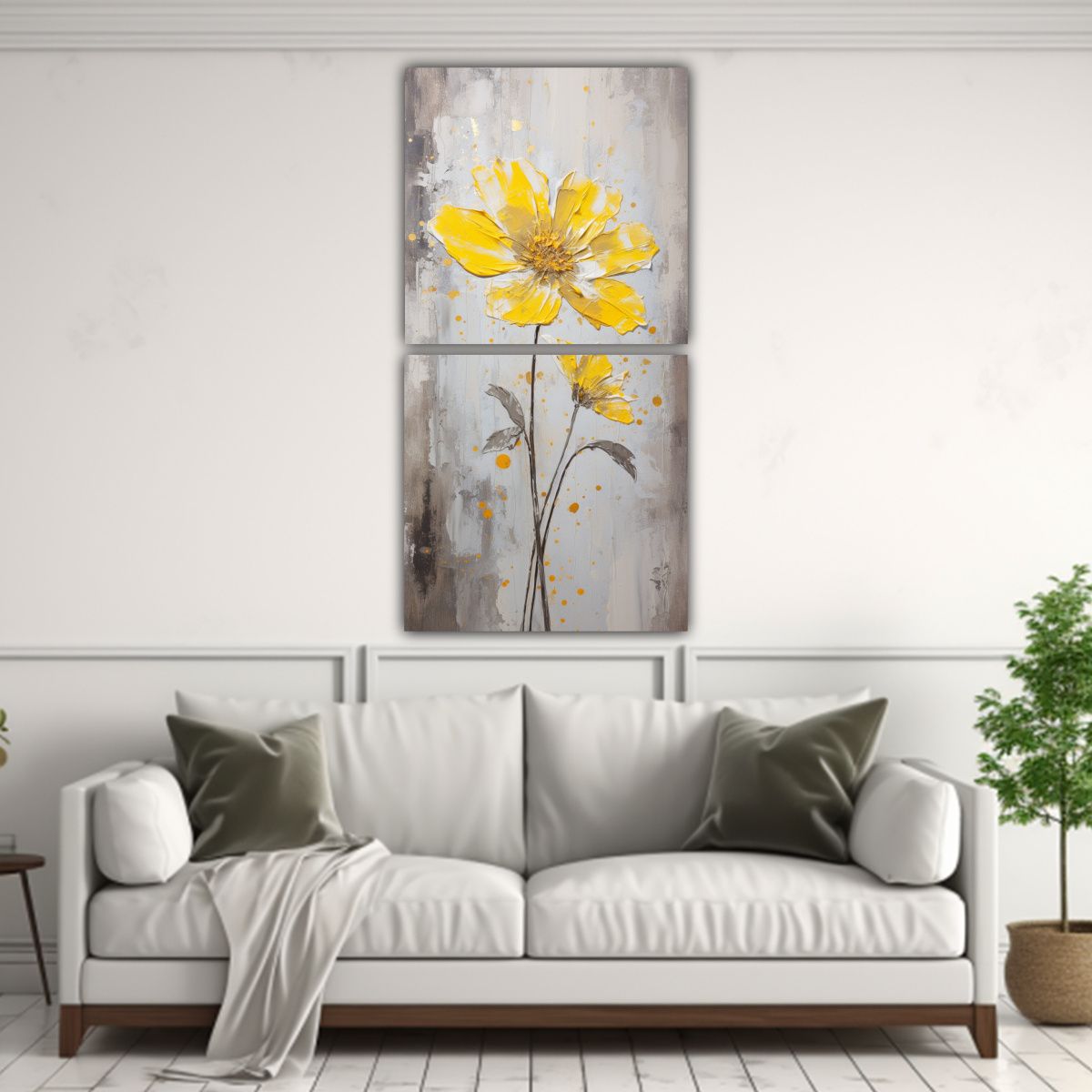 GENERICO - Pintura En Lienzo Estilo Clásico De Una Flor 20x40 Cm
